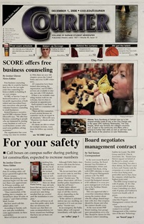 front page of Courier newspaper